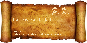 Persovics Kitti névjegykártya